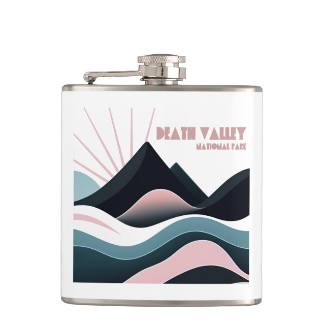 Death Valley National Park Coloured Hills Hip Flask (Front)