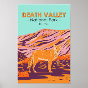 Death Valley National Park Coyote Vintage Poster