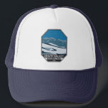 Death Valley National Park Night Sky Vintage  Trucker Hat<br><div class="desc">Death Valley vector artwork design. The park is known for Titus Canyon,  with a ghost town and colourful rocks,  and Badwater Basin’s salt flats,  North America’s lowest point.</div>