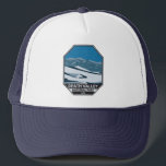 Death Valley National Park Night Sky Vintage  Trucker Hat<br><div class="desc">Death Valley vector artwork design. The park is known for Titus Canyon,  with a ghost town and colourful rocks,  and Badwater Basin’s salt flats,  North America’s lowest point.</div>