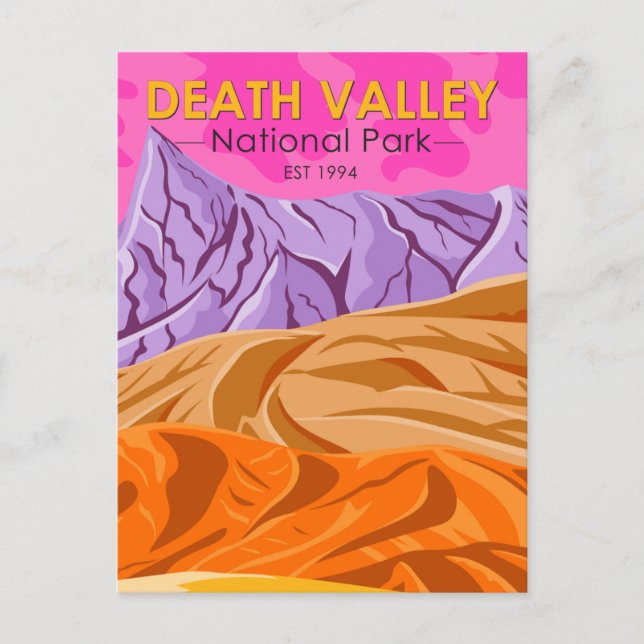  Death Valley National Park Sand Dunes Vintage Postcard (Front)