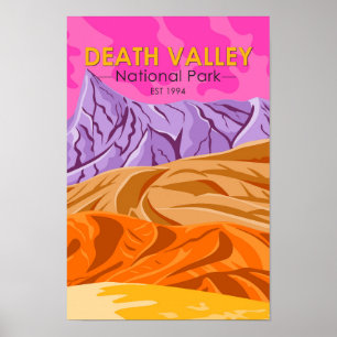 Death Valley National Park Sand Dunes Vintage Poster