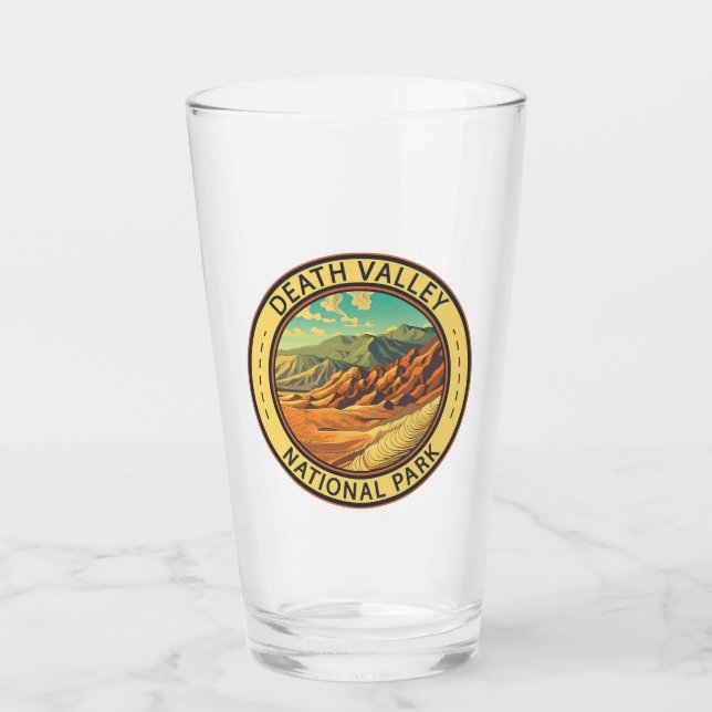 Death Valley National Park Vintage Travel Art Glass (Front)