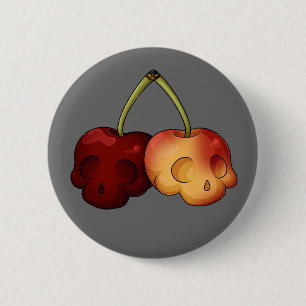 Deathly Sweet Cherry Skull 6 Cm Round Badge
