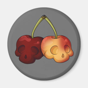 Deathly Sweet Cherry Skull Magnet