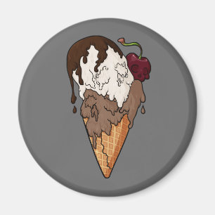 Deathly Sweet Classic Skull Ice Cream Magnet