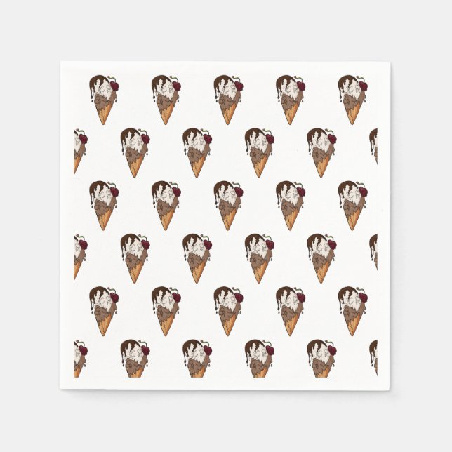 Deathly Sweet Classic Skull Ice Cream Napkin (Front)