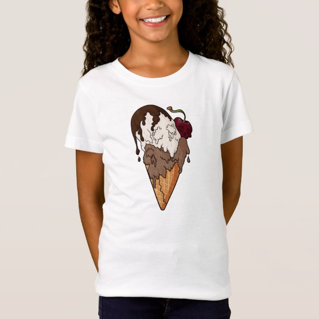Deathly Sweet Classic Skull Ice Cream T-Shirt (Front)