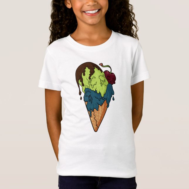 Deathly Sweet Mystery Skull Ice Cream T-Shirt (Front)