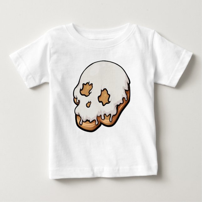 Deathly Sweet Skull Doughnut Baby T-Shirt (Front)