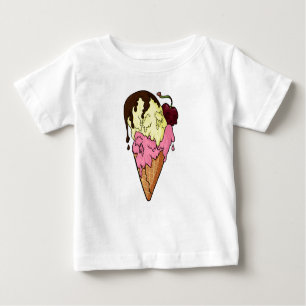 Deathly Sweet Strawberry n' Banana Skull Ice Cream Baby T-Shirt