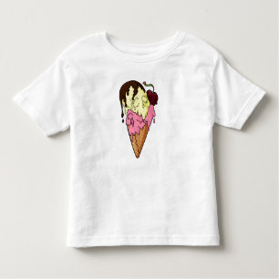 Deathly Sweet Strawberry n' Banana Skull Ice Cream Toddler T-Shirt