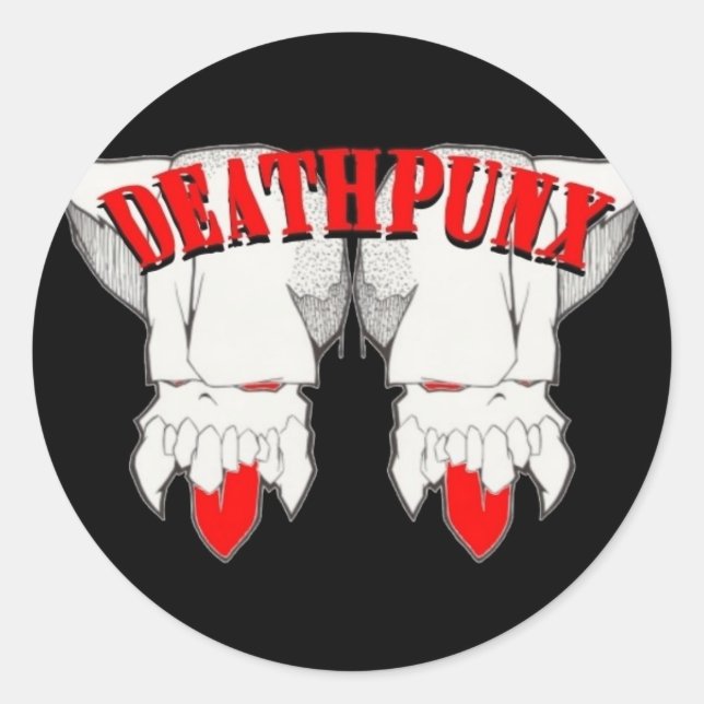 DEATHPUNX TM CLASSIC ROUND STICKER (Front)