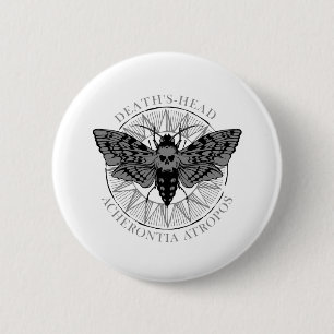 deaths head hawk moth 6 cm round badge