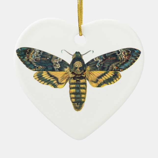 Death's Head Hawk Moth, Large Moth, Moth Print Ceramic Tree Decoration (Front)