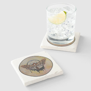 Death's Head Hawk Moth Stone Coaster
