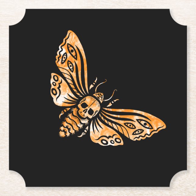 Death's Head Moth  Paper Coaster (Front)