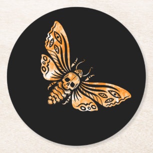 Death's Head Moth  Round Paper Coaster