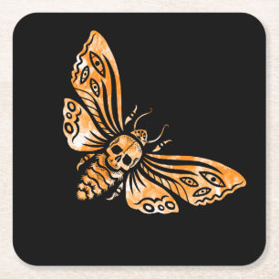 Death's Head Moth  Square Paper Coaster