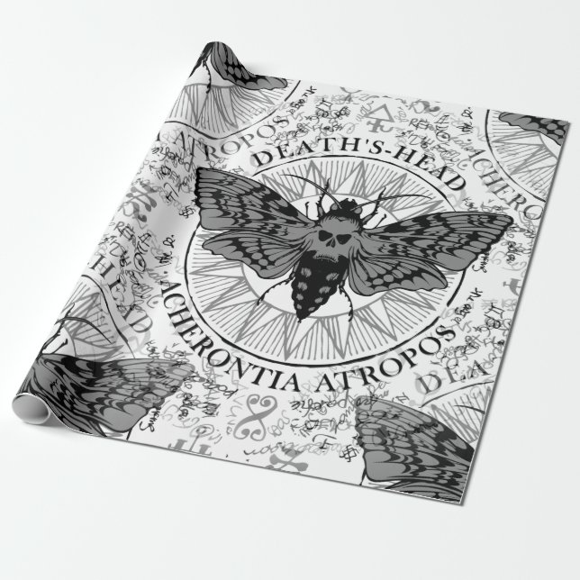 deaths head moth wrapping paper (Unrolled)