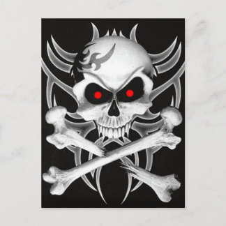 Death's Skull and Crossbones Postcard