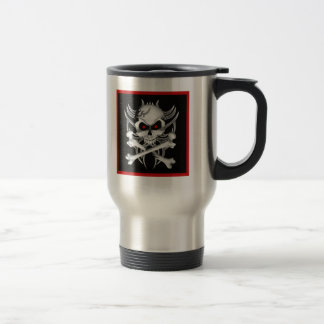 Death's Skull and Crossbones Travel Mug
