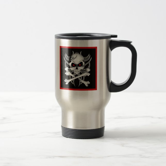 Death's Skull and Crossbones Travel Mug (Right)
