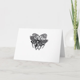 Deathshead Moth Classic - Skeleton Hand Heart Card