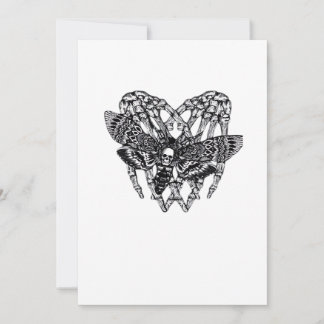 Deathshead Moth Classic - Skeleton Hand Heart Holiday Card