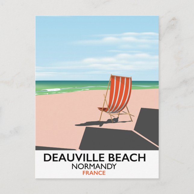 Deauville Beach france seaside poster. Postcard (Front)