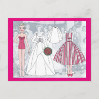 Debbie, A Young Bride of 1958 Paper Doll Postcard