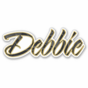 Debbie black gold lettering sticker