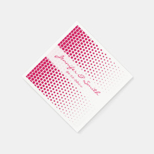 Debian Red Polka Dots Modern White Napkin