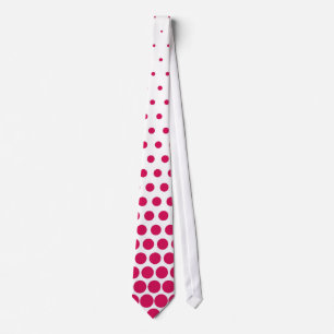 Debian Red Polka Dots Modern White Tie