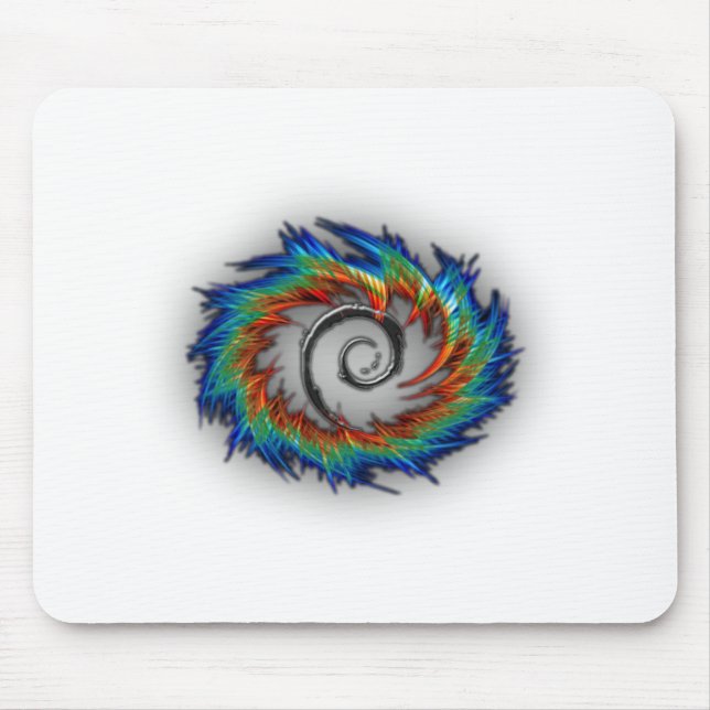 Debian swirl mouse pad (Front)