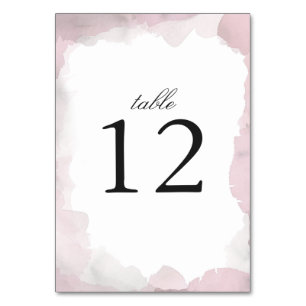 Debonair Blush Pink Wedding Table Number