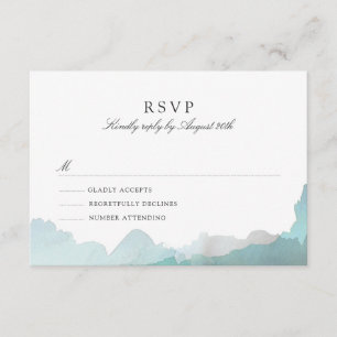Debonair Turquoise RSVP Card