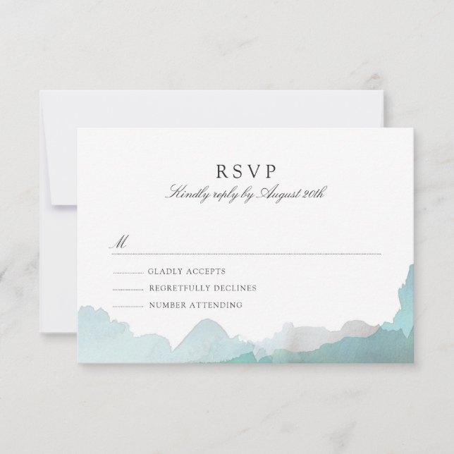 Debonair Turquoise RSVP Card (Front)