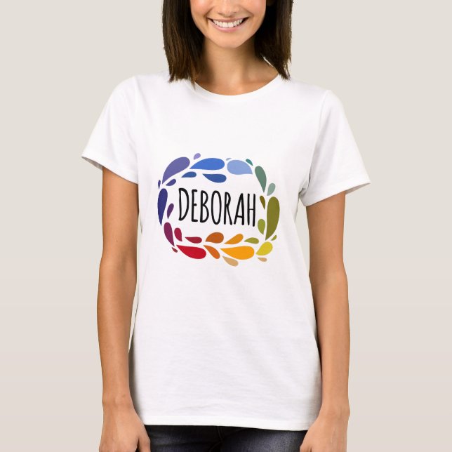 Deborah Name Cute Colourful Gift Named Deborah T-Shirt (Front)