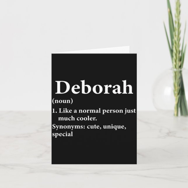 Deborah Name Definition Funny D  Card (Front)