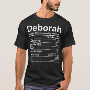 DEBORAH Nutrition Personalised Name Funny Gift T-Shirt