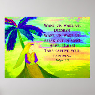 Deborah under Palm Tree Poster