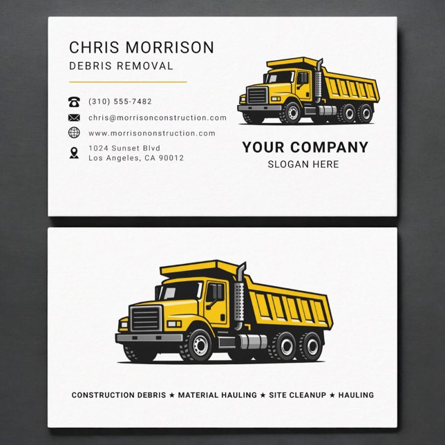 Debris Removal Dump Truck Business Card (Creator Uploaded)