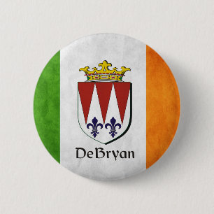 DeBryan Irish Flag 6 Cm Round Badge