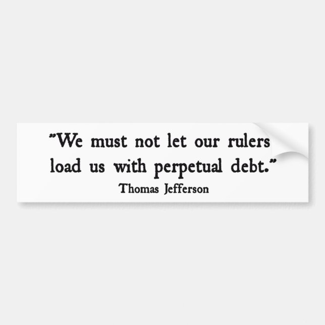 Debt Bumper Sticker (Front)