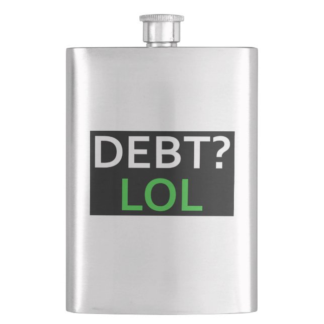 Debt LOL Hip Flask (Front)