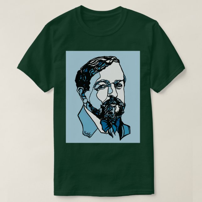 Debussy French impressionist Composer Graphic T-Shirt (Design Front)