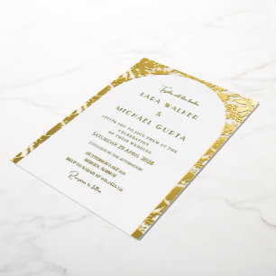 Decadent Arch Gold Foiled Wedding Invitation