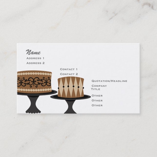 Decadent Chocolate Cakes Business Card (Front)
