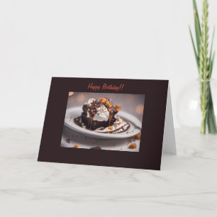 Decadent chocolate fudge brownie birthday card